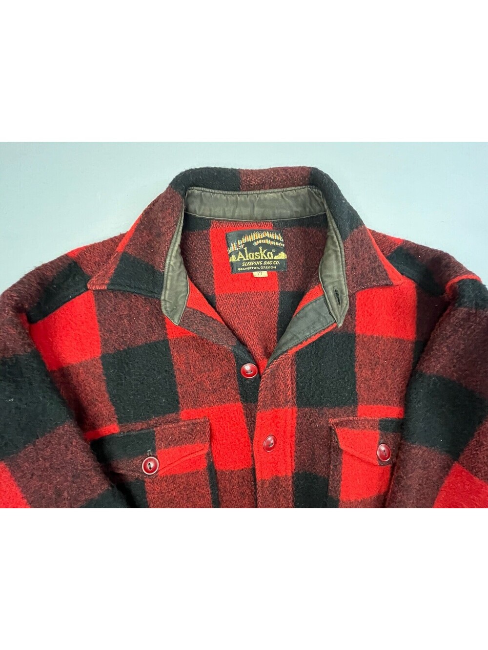 Alaska Sleeping Bag Co. Heavy Plaid Jacket Mackinaw Red